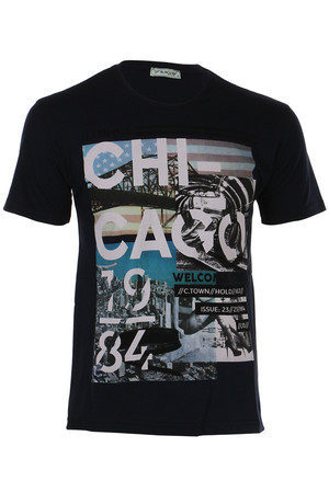 Men's t-shirt with print and short sleeves. Material: 95% cotton, 5% polyester