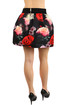Short women's flowered balloon skirt