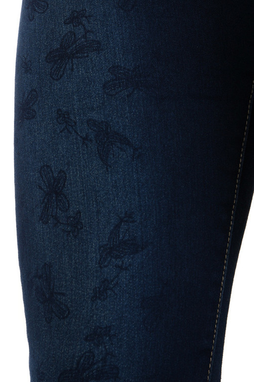 Jeans printed with butterflies