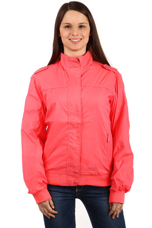 Comfortable women's airy jacket with pockets. Zip fastening and patents. Pockets on the sides. Design without hood. Suitable
