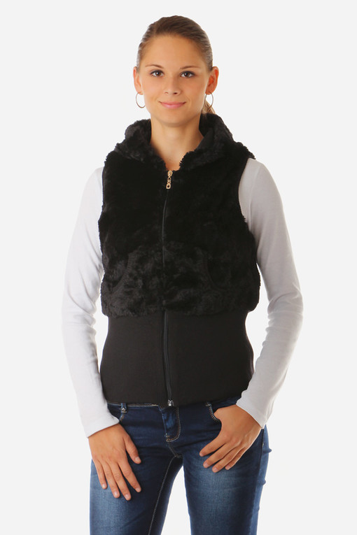 Women's winter vest with hood