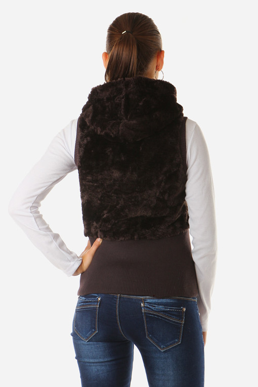 Women's winter vest with hood