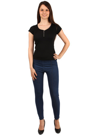 Modern women's leggings in denim style. Import: Turkey Material: 90% cotton, 10% elastane