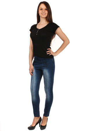 Modern women's simple denim leggings. Import: Turkey Material: 90% cotton, 10% elastane