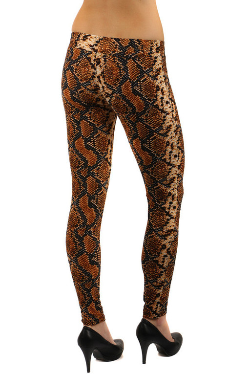 Women's extravagant leggings with snake pattern