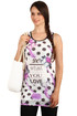Women's tank top with patterns and inscription