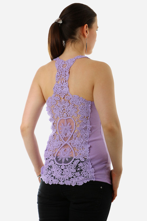 Women's tank top lace on back