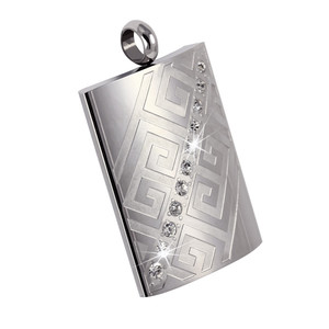Surgical Steel Pendant Neck with Rhinestones. Dimensions: width 26mm, length 35mm
