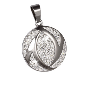 Glittering stainless steel neck pendant. Dimensions: width 26mm, length 26mm