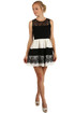 Two-color short lace dress