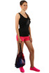 Women's shorts with colored drawstring at the waist