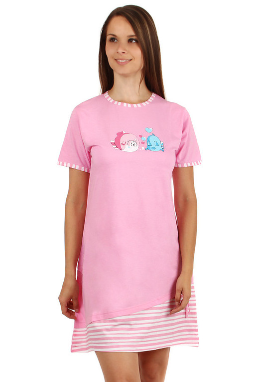 Women's Nightie with Fish and Short Sleeves