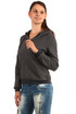 Women's quilted sweatshirt with zip and hood