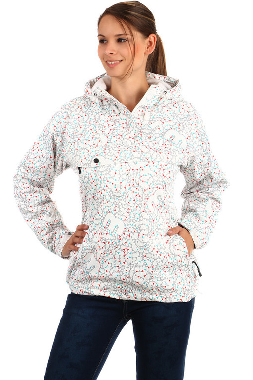 Sport jacket with print and hood