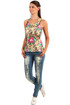 Women's summer flowered cotton tank top