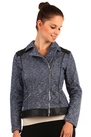 Lined jacket with leatherette details and zipper on the side. Up to XXXL. Material: 65% polyester, 35% elastane