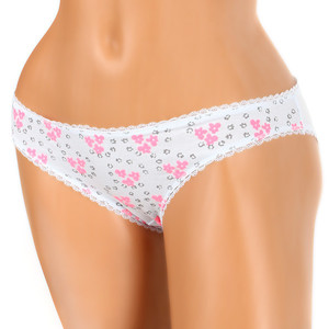 Romantic women's panties with flowers. Material: 95% cotton, 5% elastane.