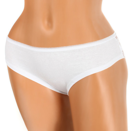 Cotton women's panties with lace on the back