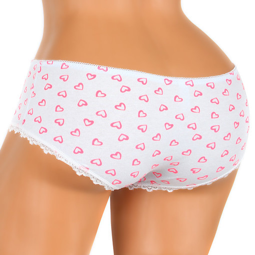 Cotton women's panties printed with hearts