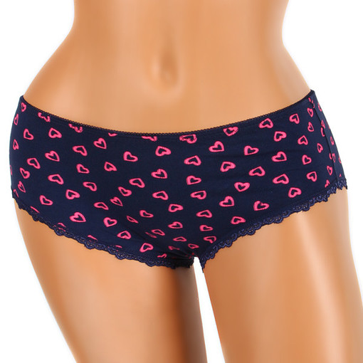 Cotton women's panties printed with hearts