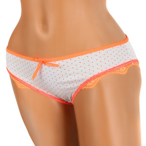 Women's cotton polka dot panties. Large selection of color combinations. Material: 95% cotton, 5% elastane.