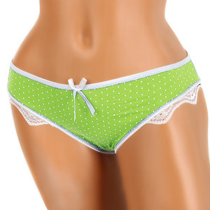 Women's cotton polka dot panties. Large selection of color combinations. Material: 95% cotton, 5% elastane.