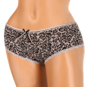 Panties with floral print and bow. Material: 95% cotton, 5% elastane