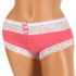 Women's cotton panties with lace-lined trim