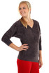 Women's soft sweater V-neck 3/4 sleeves