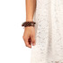 Wide women's pearl bracelet with pendants