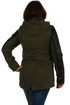 Women's zipped jacket with leatherette sleeves