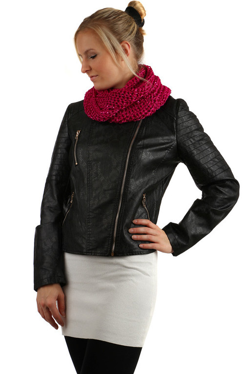 Warm knitted women's scarf
