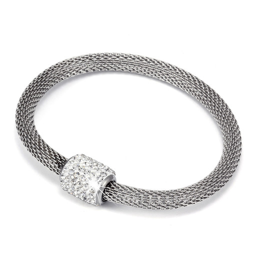 Round magnetic stainless steel bracelet