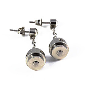 Women's surgical steel padlock earrings. Dimensions: 34 mm long, 10 mm wide