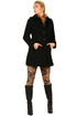 Winter ladies' woolen black coat plus size