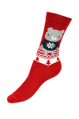 Higher cotton socks with cute motifs. Material: 90% cotton, 5% polyamide, 5% elastane.