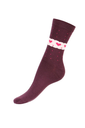 Higher socks with dots and hearts. Material: 90% cotton, 5% polyamide, 5% elastane.