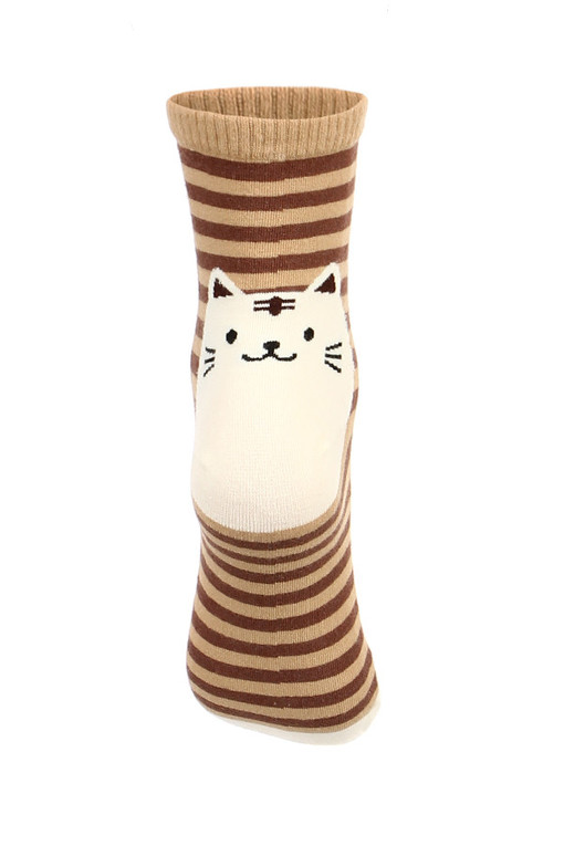 Women's socks stripes and cats