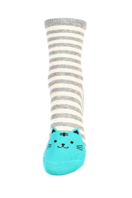 Women's socks stripes and cats