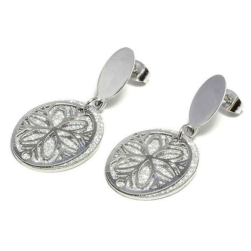 Surgical steel earrings with flower