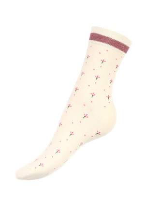 Flowered women's socks. Material: 85% cotton, 10% polyamide, 5% elastane. Import: Hungary