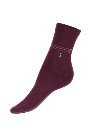 Monochrome women's socks with strip. Material: 85% cotton, 10% polyamide.