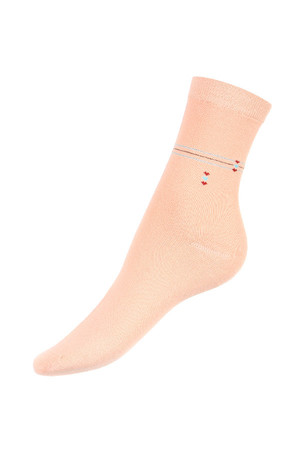 Monochrome women's socks with strip. Material: 85% cotton, 10% polyamide.