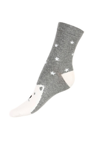 Women's high socks with cheerful motifs. Material: 90% cotton, 5% polyamide, 5% elastane.