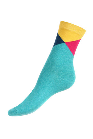 Colorful womens socks. Material: 90% cotton, 5% polyamide, 5% elastane.