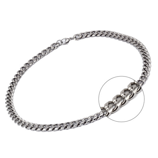 Solid steel neck chain made of surgical steel