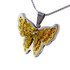 Yellow butterfly stainless steel neck pendant