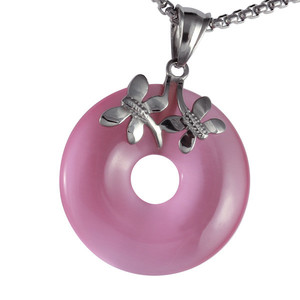 Steel ring pink circle with dragonflies. Material surgical steel. Size: diameter 32 mm.
