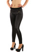 Black women's leggings with gold zippers