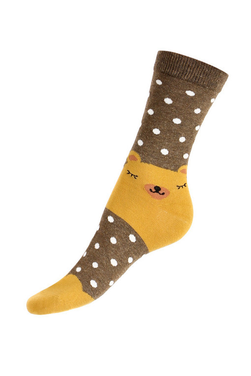 Polka dot socks with bear